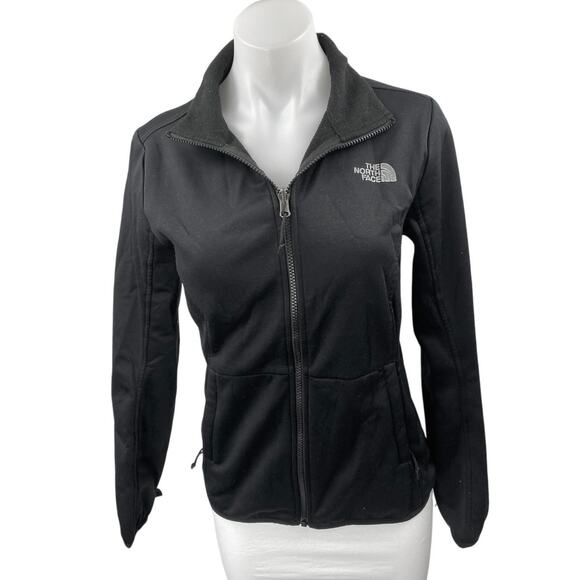 The North Face Women's Black Fleece Full Zip Collared Long Sleeve Coat Jacket S - Picture 1 of 4